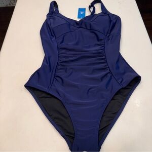 CUPSHE Women’s Blue One Piece Swimsuit Tummy Control NWT Size L